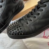 Authentic Christian Louboutin Black Grained Leather Sneakers 9UK 43 10US