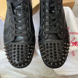 Authentic Christian Louboutin Black Grained Leather Sneakers 9UK 43 10US