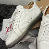 Authentic Christian Louboutin White Gomme Embossed Leather Sneakers 12UK 46 13US