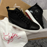 Authentic Christian Louboutin Mesh Black Leather Sneakers 9UK 43 10US