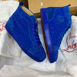 Authentic Christian Louboutin Blue Suede Spikes Sneakers 7UK 7 41 8US