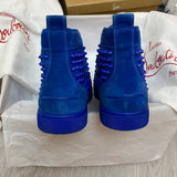 Authentic Christian Louboutin Blue Suede Spikes Sneakers 7UK 7 41 8US