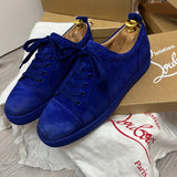 Authentic Christian Louboutin Blue Junior Azulejo Suede Sneaker 7.5UK 41.5 8.5US