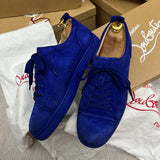 Authentic Christian Louboutin Blue Junior Azulejo Suede Sneaker 7.5UK 41.5 8.5US