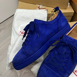 Authentic Christian Louboutin Blue Junior Azulejo Suede Sneaker 7.5UK 41.5 8.5US