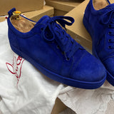 Authentic Christian Louboutin Blue Junior Azulejo Suede Sneaker 7.5UK 41.5 8.5US