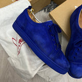 Authentic Christian Louboutin Blue Junior Azulejo Suede Sneaker 7.5UK 41.5 8.5US