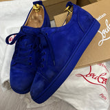 Authentic Christian Louboutin Blue Junior Azulejo Suede Sneaker 7.5UK 41.5 8.5US