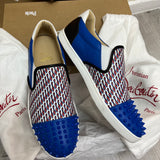 Authentic Christian Louboutin Blue Nazapunta Flat Sneakers 8UK 42 9US