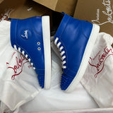 Authentic Christian Louboutin Blue Leather Flat Sneakers 8UK 42 9US