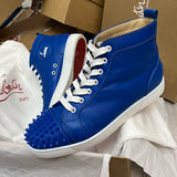 Authentic Christian Louboutin Blue Leather Flat Sneakers 8UK 42 9US