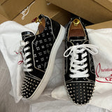 Authentic Christian Louboutin Black Suede Embroider Sneaker 9.5UK 43.5 10.5US