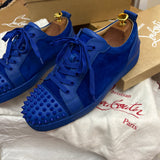 Authentic Christian Louboutin Blue Leather Suede Sneakers 10UK 44 11US