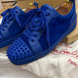 Authentic Christian Louboutin Blue Leather Suede Sneakers 10UK 44 11US