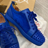 Authentic Christian Louboutin Blue Leather Suede Sneakers 10UK 44 11US