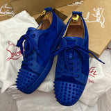 Authentic Christian Louboutin Blue Leather Suede Sneakers 10UK 44 11US