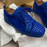 Authentic Christian Louboutin Blue Leather Suede Sneakers 10UK 44 11US